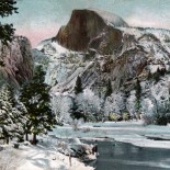 Winter view of Half Dome in Yosemite National Park