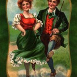 Irish Dance Vintage Postcard