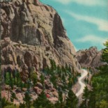 Vintage Postcard of the Highway to Mt. Rushmore