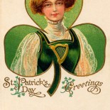 Irish Lass St. Patrick's Day Vintage Postcard