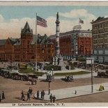 Lafayette Square Vintage Buffalo New York Postcard