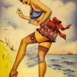 Leave My Beau Behind Vintage Postcard