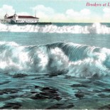 Vintage California Postcard of Long Beach Breakers and Pier