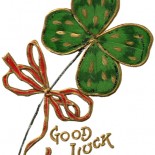 Luck of the Irish Shamrock Vintage Postcard