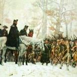 George Washington's March to Valley Forge painted by William B T Trego