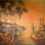 Currier and Ives Lithograph - The Mississippi in Time of Peace