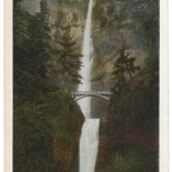 Vintage Postcard of Multnomah Falls in Oregon
