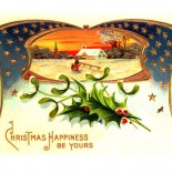 Patriotic Vintage Christmas Postcard