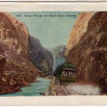 Vintage Colorado postcard showing the Royal Gorge Train