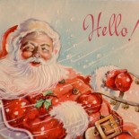 Santa's Sleigh Ride Vintage Postcard