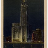 Vintage Postcard of The Citadel Building in Columbus at Night