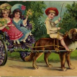Victorian Children's Easter Parade Vintage Postcard