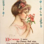 Vintage Valentine's Day Postcard with Love Poem