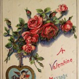 Vintage Roses Valentine's Day Postcard