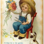 Vintage Ellen Clapsaddle Farm Boy Valentine Postcard