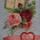 Vintage Valentine Postcard of Roses
