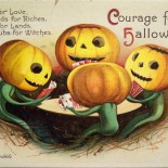 Vintage Halloween Postcard of Pumpkins at Cards