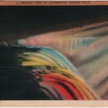 Vintage Postcard of Niagara Falls Illuminated by Floodlight at Night