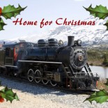 Home on the Train for Christmas Postcard