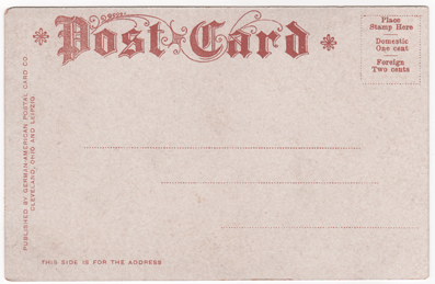 Back of Postcard circa 1905