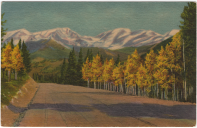 Autumn In The Rockies Vintage Postcard