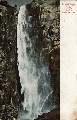 Bridal Veil Falls Vintage Yosemite Postcard