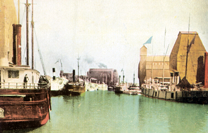 Vintage Postcard of the Harbor in Buffalo, New York in 1900