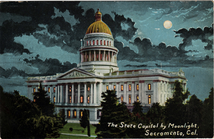 Vintage California postcard of the State Capitol