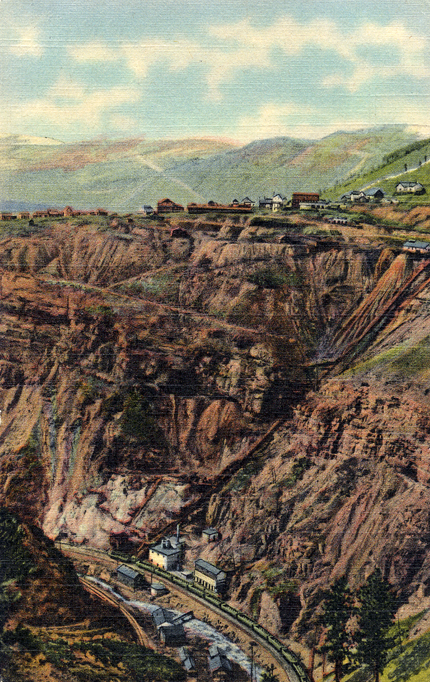 Vintage Colorado postcard of Eagle River Canyon