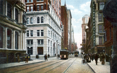 Vintage 1900s Postcard of Downtown Pittsburgh City Streets