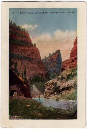 Vintage Colorado Postcard of the First Tunnel in Royal Gorge