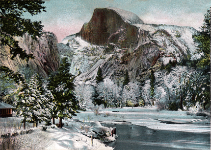 Winter view of Half Dome in Yosemite National Park