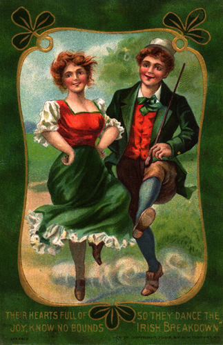 Irish Dance Vintage Postcard
