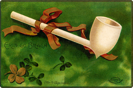 Irish Pipe Vintage Postcard