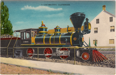 Vintage Lake Tahoe Postcard of the Locomotive Glenbrook