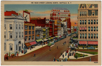 Vintage Postcard of Main Street in Buffalo, New York