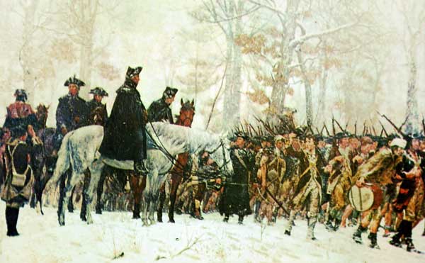 George Washington's March to Valley Forge painted by William B T Trego