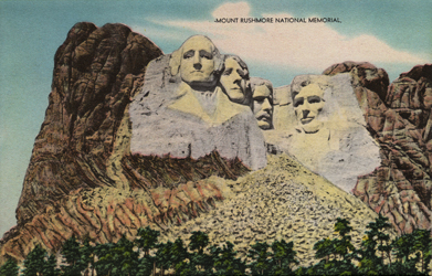 Vintage Postcard of Mount Rushmore National Park