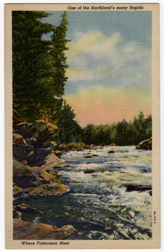 White Water Rapids Vintage Postcard