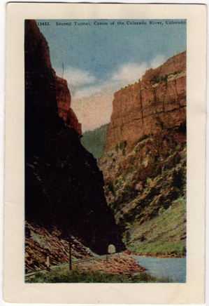 Vintage Colorad Postcard of the Second Tunnel in Royal Gorge