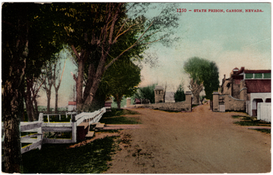 Vintage Postcard of a Desert Road near Carson City Nevada