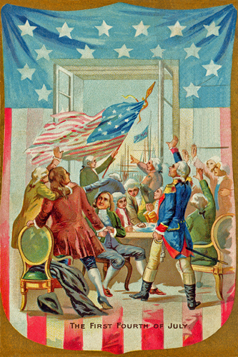 The First Fourth of July Vintage Postcard