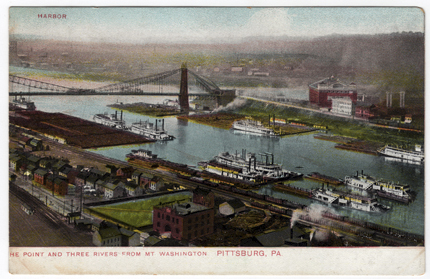 Vintage 1800s Postcard of the Pittsburgh Park called The Point