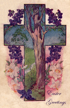 Easter Vintage Postcard - The Tree of Life