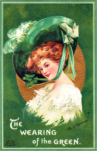The Wearing of the Green Vintage Postcard