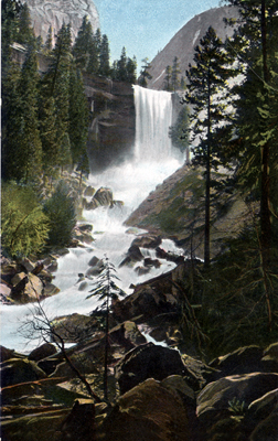 Vintage Yosemite Postcard of Vernal Falls