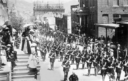 Vintage Postcard of a Parade in Virginia City, Nevada