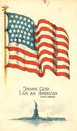Vintage Patriotic American Flag Postcard