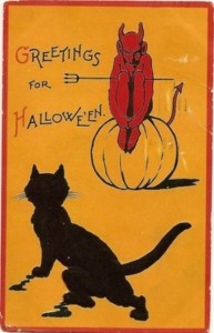 Sam Gabriel Halloween Series 122. Retro Cat Devil. 1912